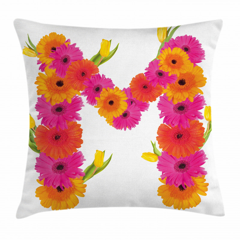 Gerbera Flowers Tulips Pillow Cover