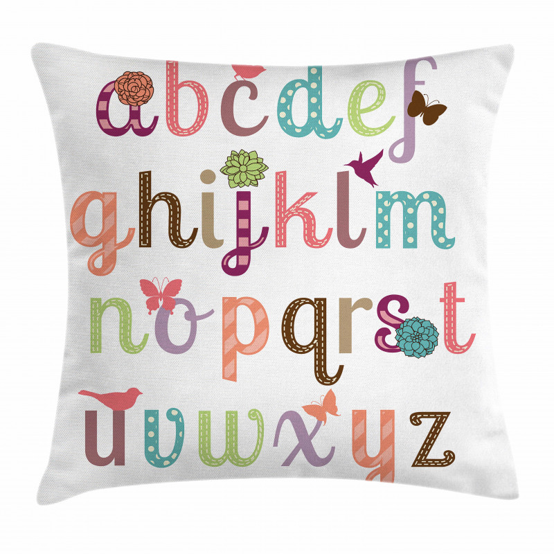 Girly Feminine Alphabet Pillow Cover