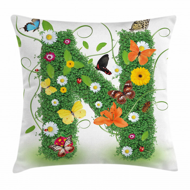 Daisy Butterfly Garden Pillow Cover