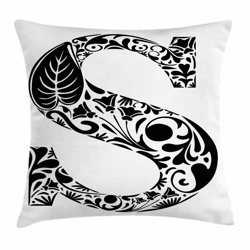 Floral Monochrome S Pillow Cover