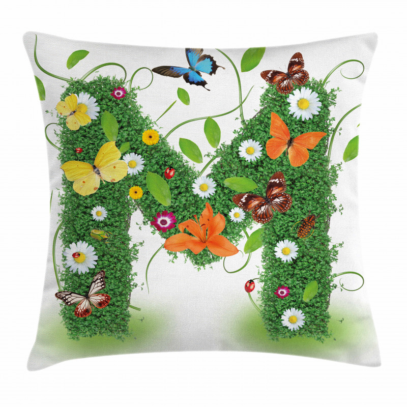 Flower and Butterfly M Pillow Cover