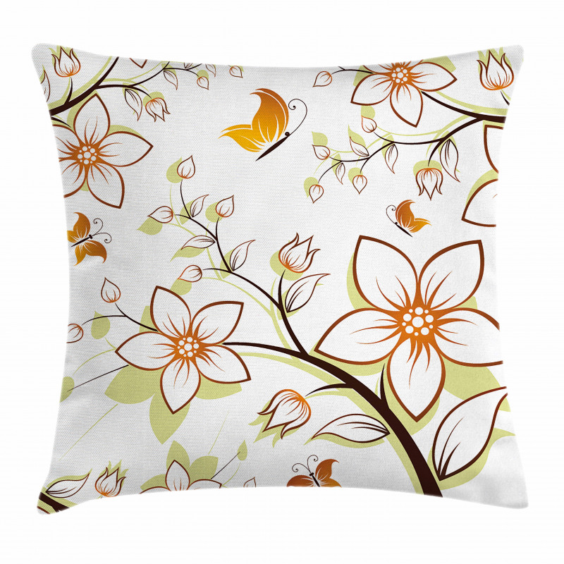 Seasonal Flora Fauna Pillow Cover