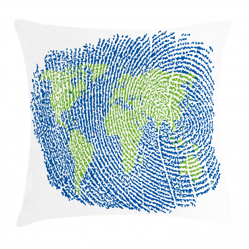 Fingerprint World Map Pillow Cover