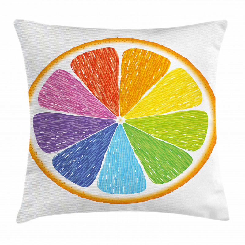 Rainbow Colored Orange Pillow Cover