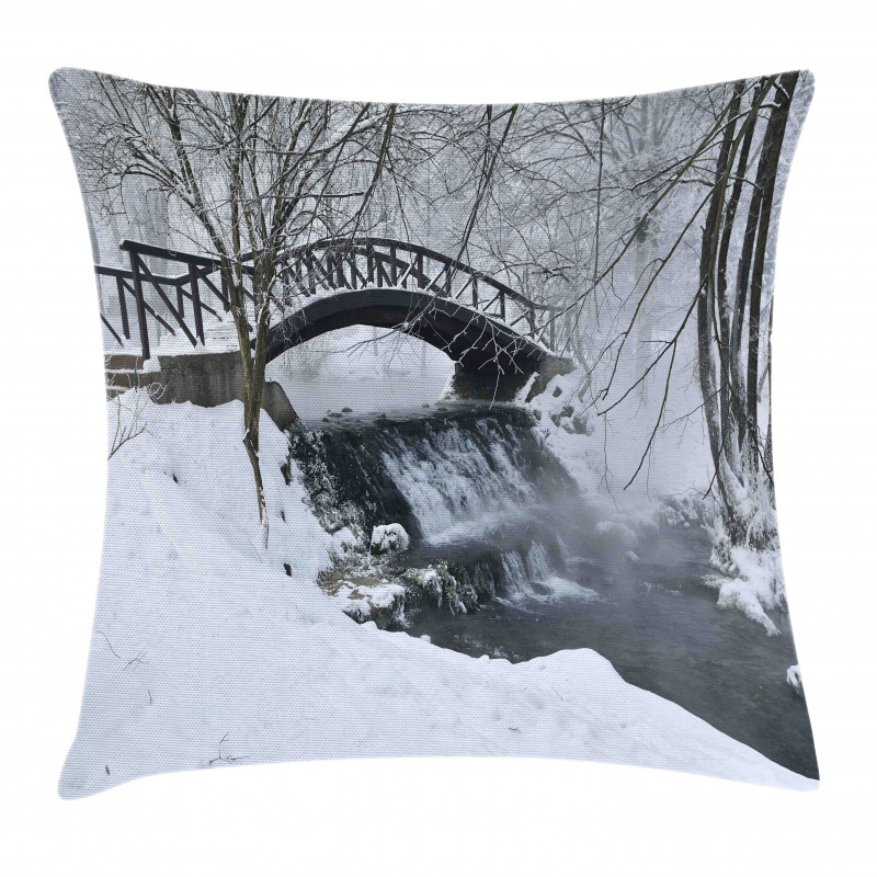 Wooden Bridge Cold River Pillow Cover