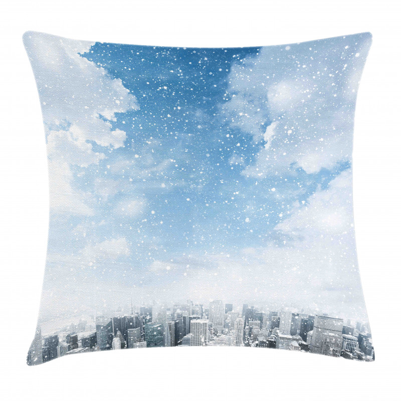Snow Falling New York Pillow Cover