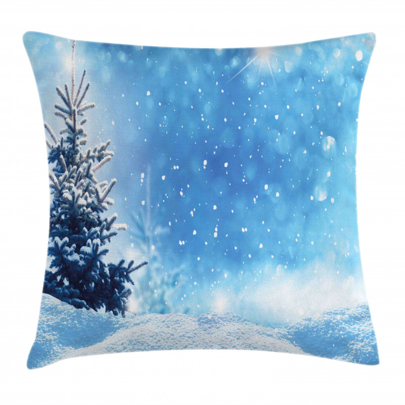 Frozen Pine Snowflakes Pillow Cover