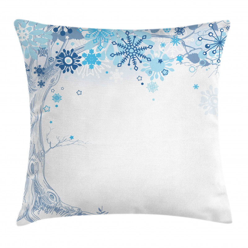 Abstract Tree Snowflakes Pillow Cover