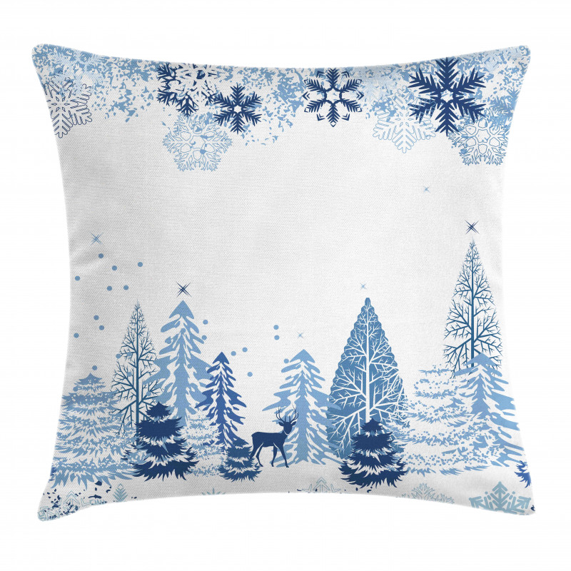 Deer Pine Trees Xmas Pillow Cover