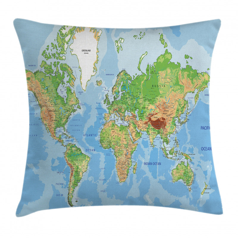 Topographic Education Pillow Cover