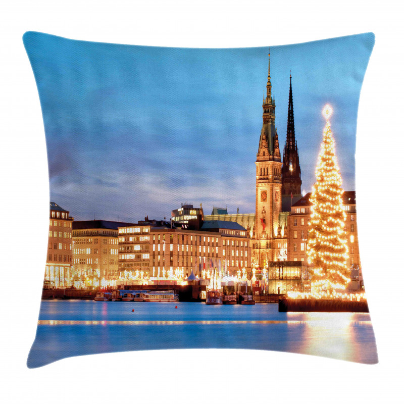 Hamburg Germany Old Town Pillow Cover