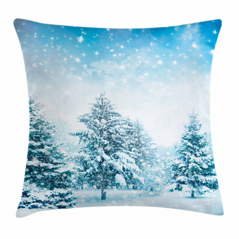 Fir Trees Mountainside Pillow Cover