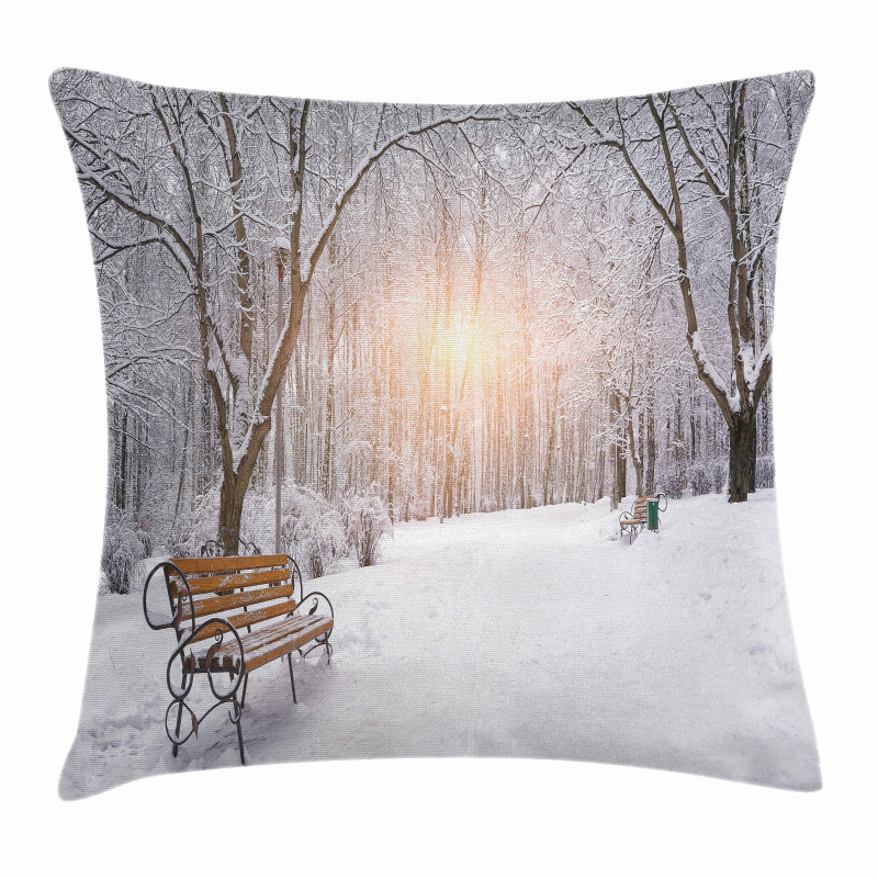 City Park Sunset Forest Pillow Cover
