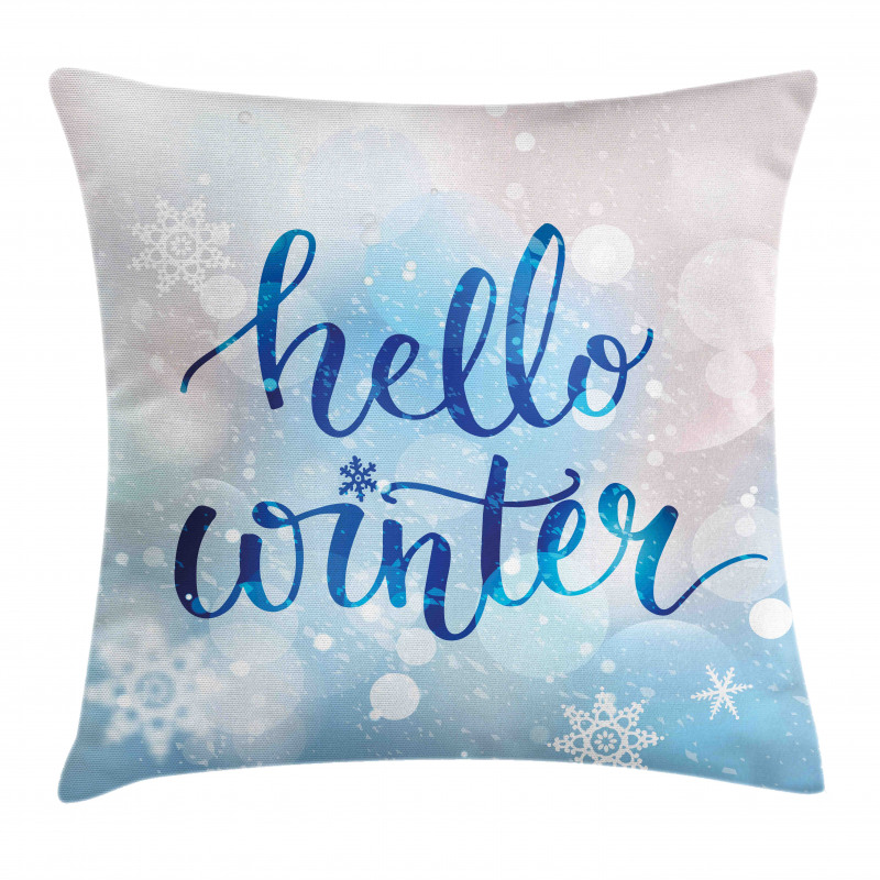 Hello Winter Words Snow Pillow Cover