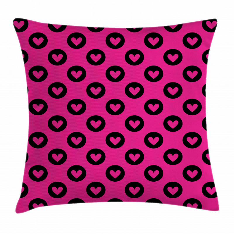 Hearts Big Black Spots Pillow Cover