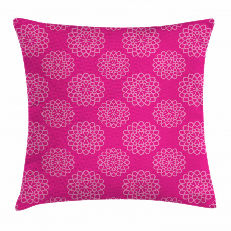 Geometric Flower Motif Pillow Cover