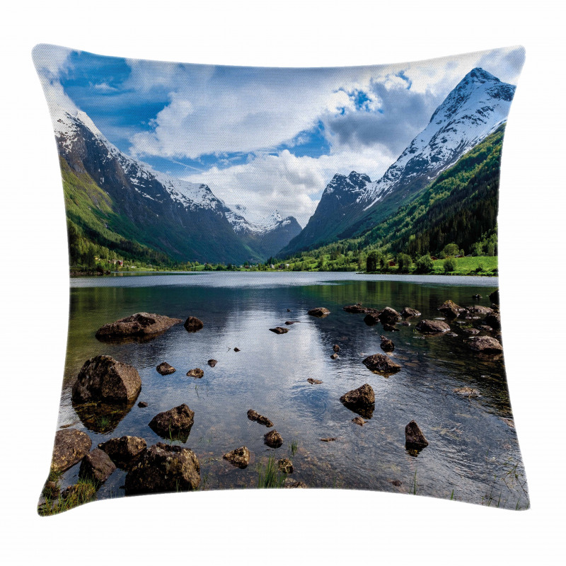 River Open Sky Norway Pillow Cover