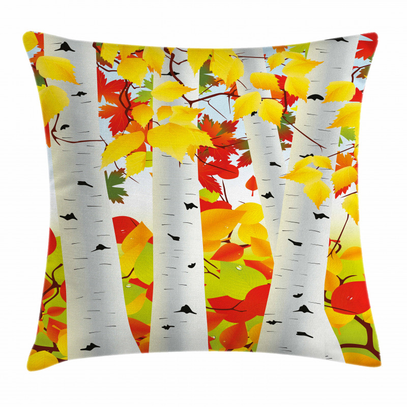 Autumn Scene with Leaves Pillow Cover
