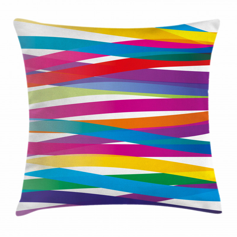 Vibrant Ribbon Design Pillow Cover