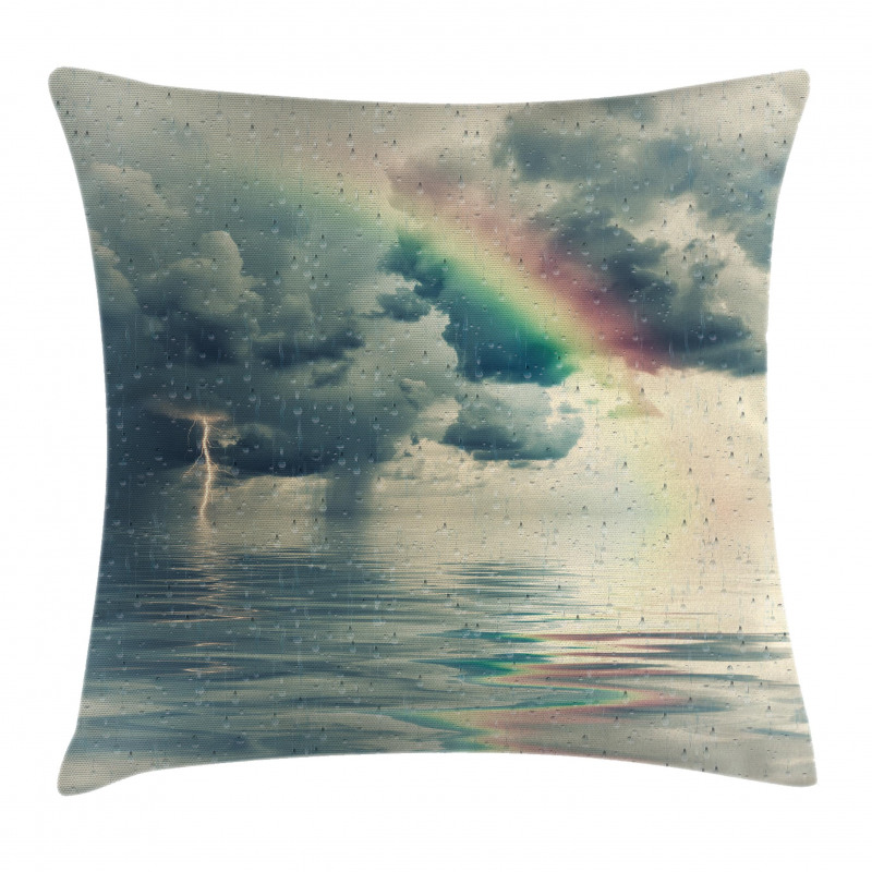 Romantic Water Drops Rainbow Pillow Cover