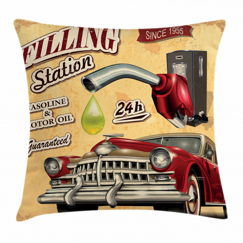 Gasoline Station Vehicle Pillow Cover