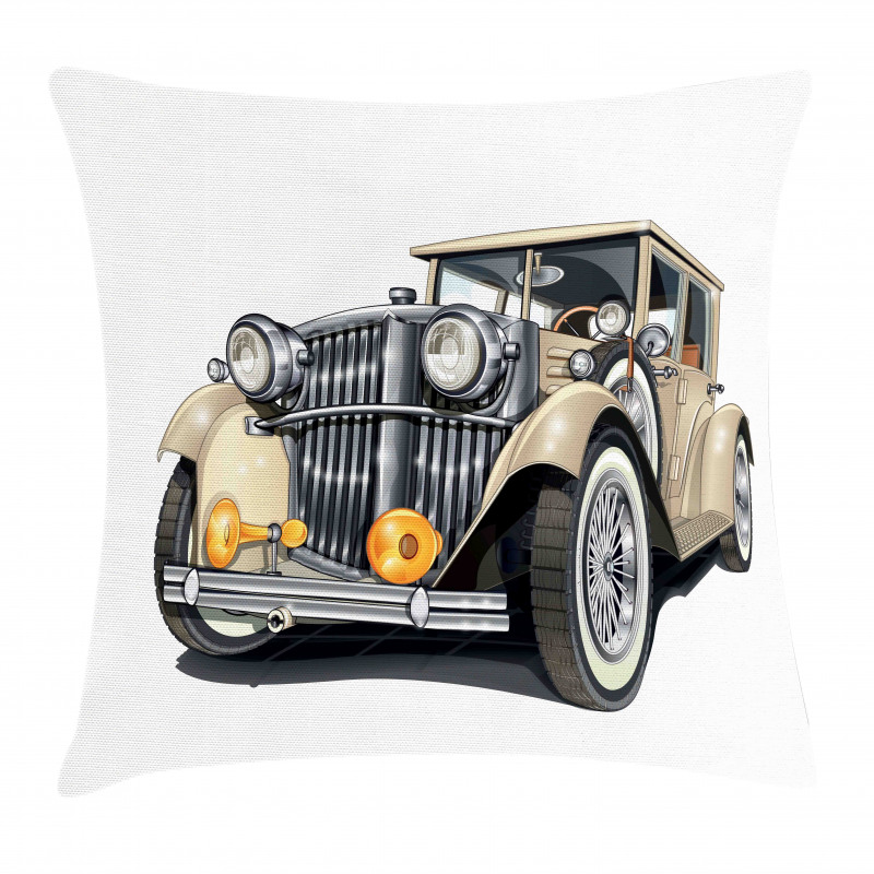 Vintage Vehicle Hand Drawn Pillow Cover