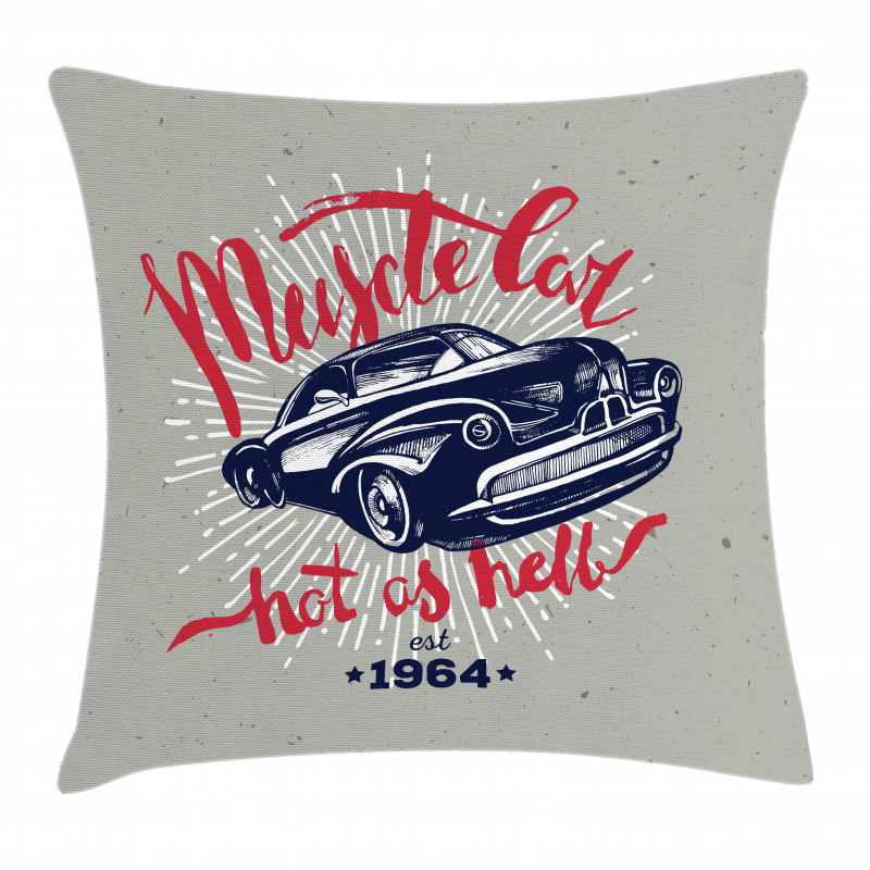 Muscle Car Hot as Hell Pillow Cover