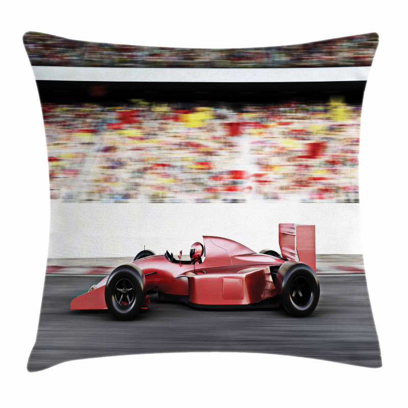Red Race Car Side View Pillow Cover