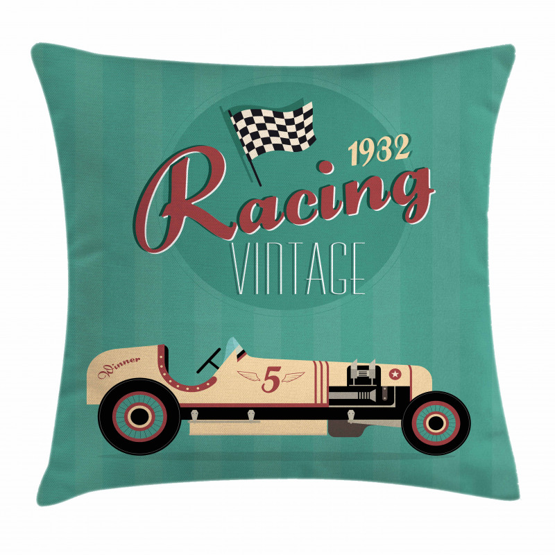 Vintage Style Automobile Pillow Cover