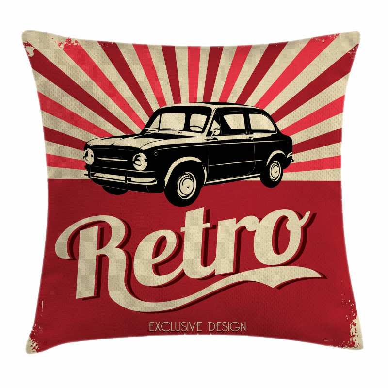 Retro Poster Style Vehicle Pillow Cover