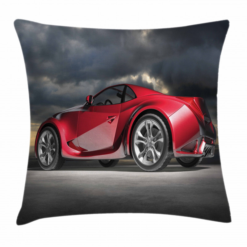 Modern Red Sports Vehicle Pillow Cover
