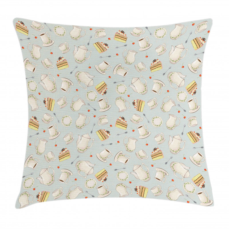 Coffee Cakes Cherries Pillow Cover