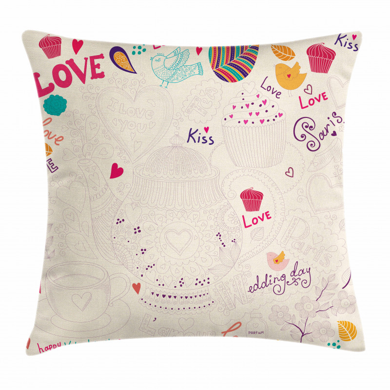 Hand Drawn Doodle Pot Pillow Cover