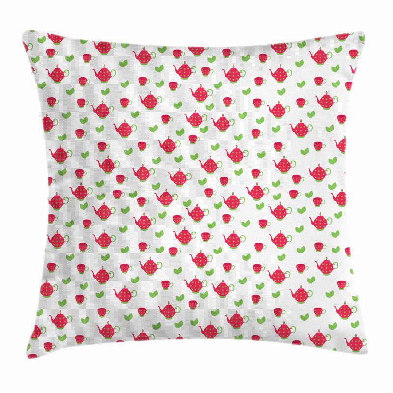 Teapots Polka Dots Pillow Cover