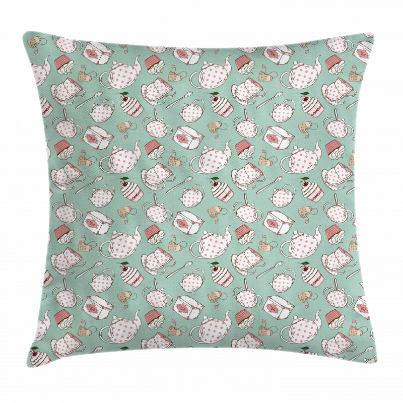 Dotted Pots and Cups Pillow Cover