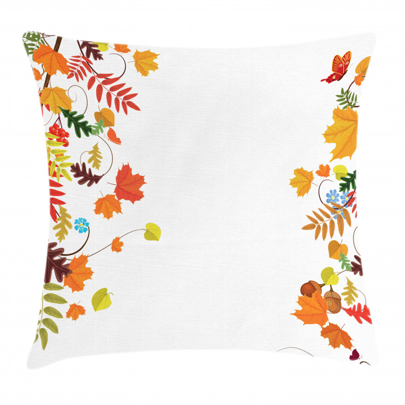 Maple Aspen Leaf Frame Pillow Cover