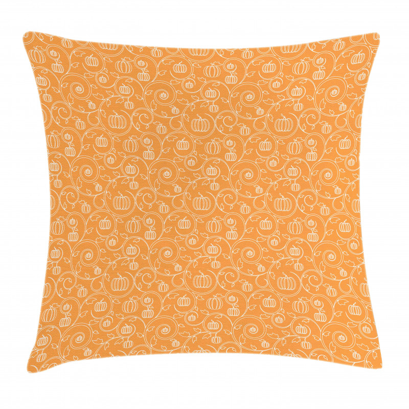 Pumpkin Leaves Swirls Pillow Cover