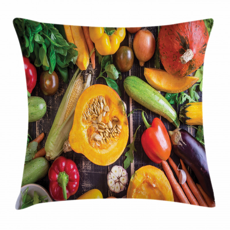 Fresh Vegetables Table Pillow Cover