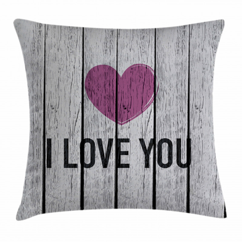 Words on Wood Planks Pillow Cover