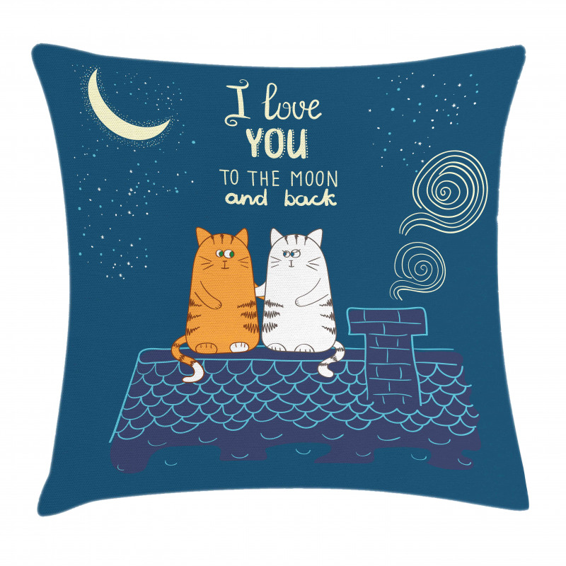 Love Cats on Roof Pillow Cover