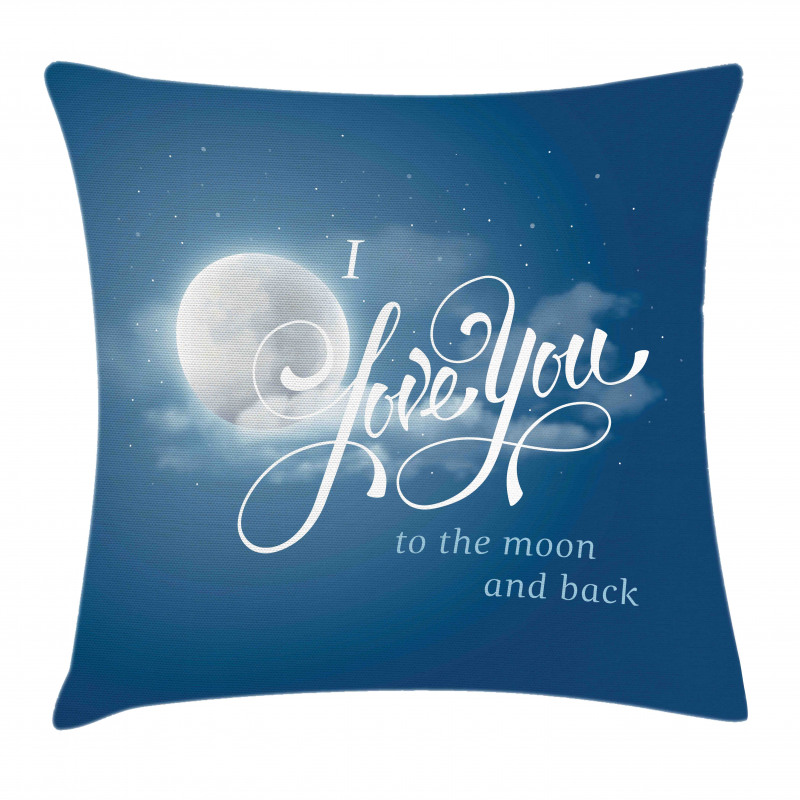 Night Sky Full Moon Pillow Cover