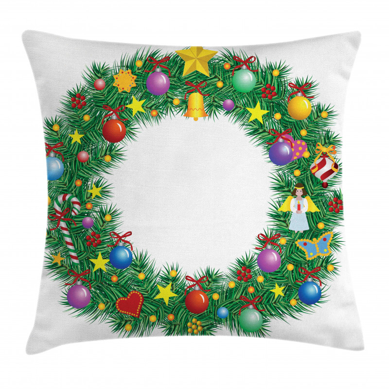 Letter O Xmas Wreath Pillow Cover