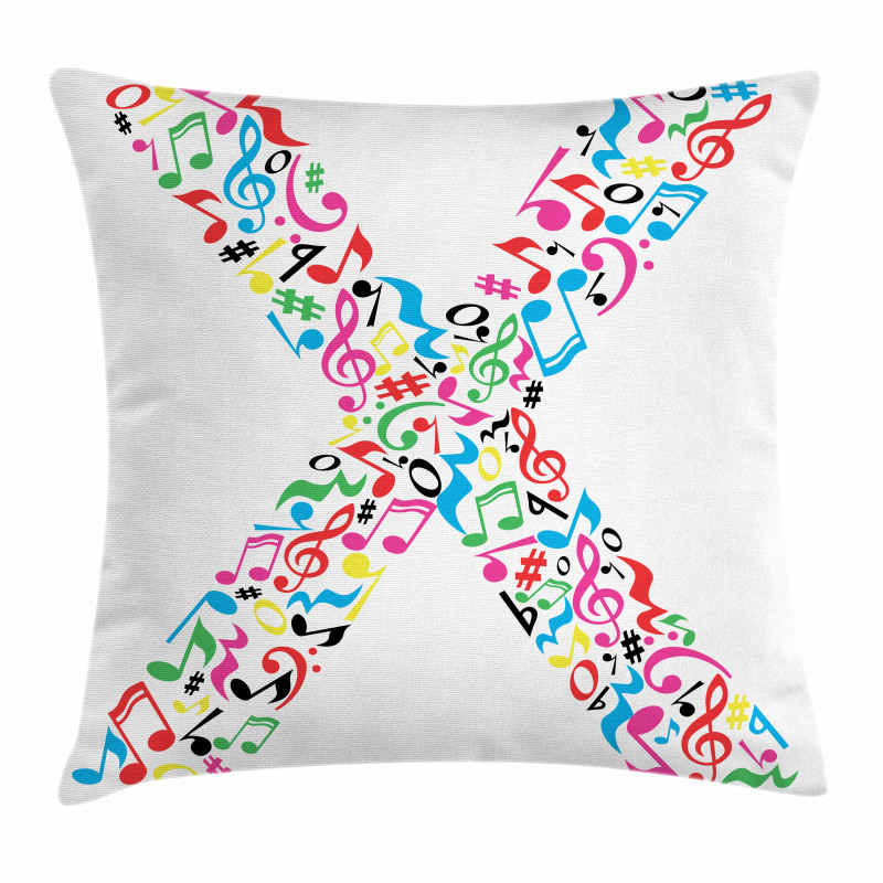Vibrant ABC Musical X Pillow Cover
