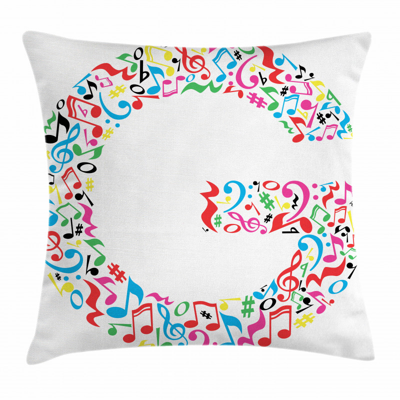 Majuscule Music Theme Pillow Cover