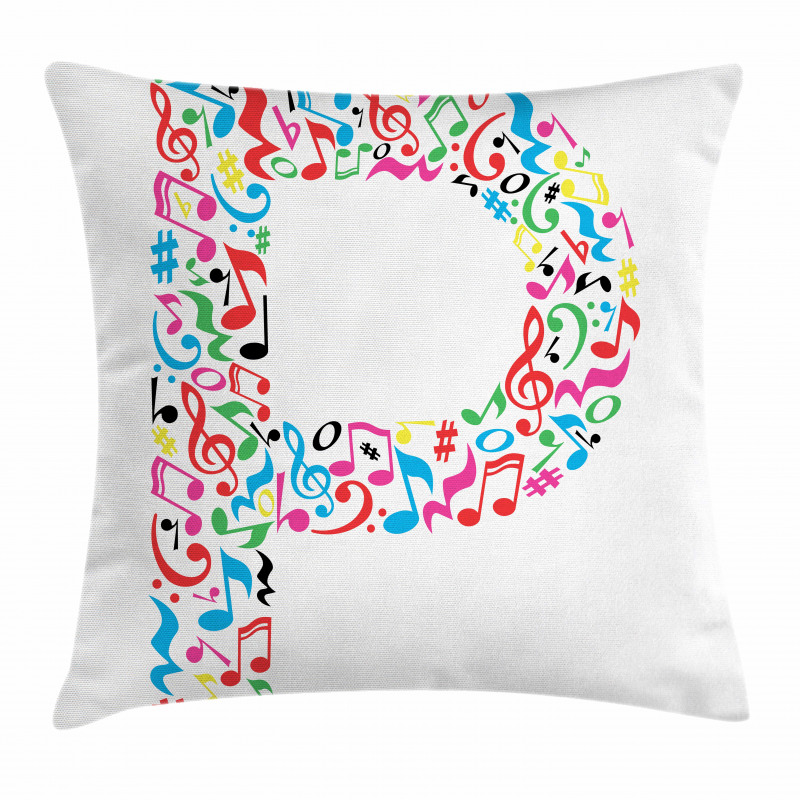 Music Notes Uppercase Pillow Cover