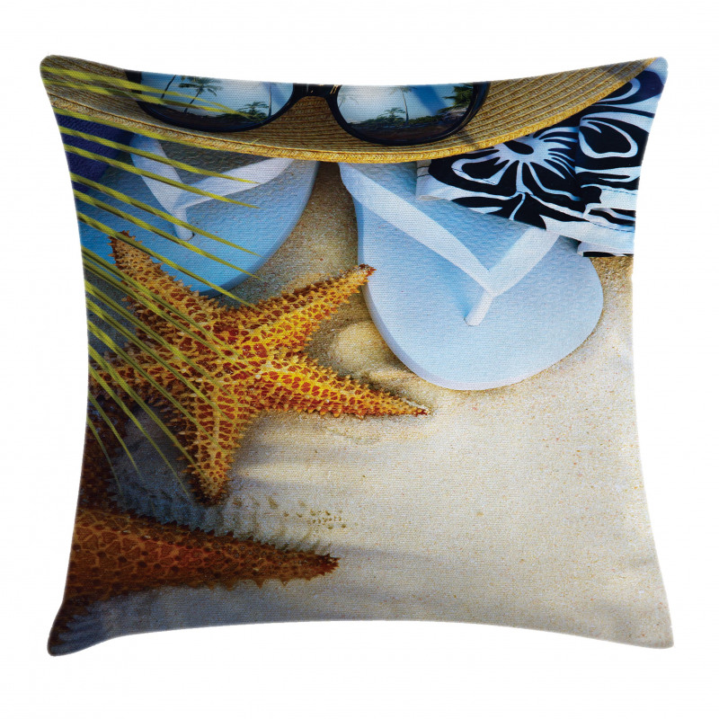 Tropical Beach Seashell Pillow Cover