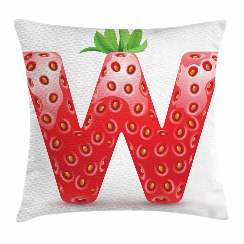 Capital W Strawberry Pillow Cover