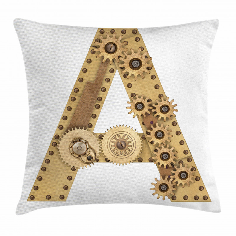 Steampunk Capital Pillow Cover