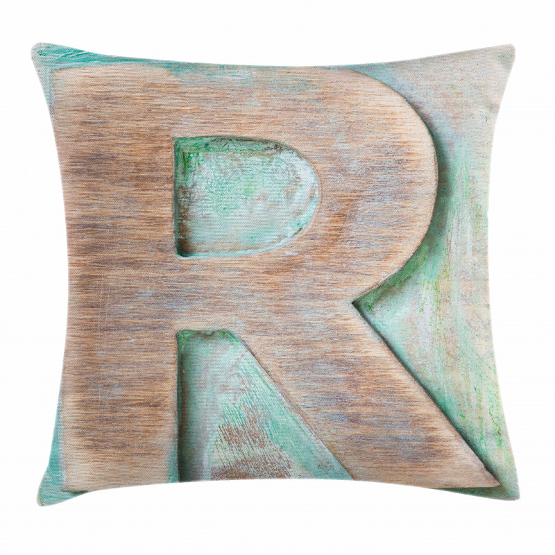 Alphabet Letterpress R Pillow Cover