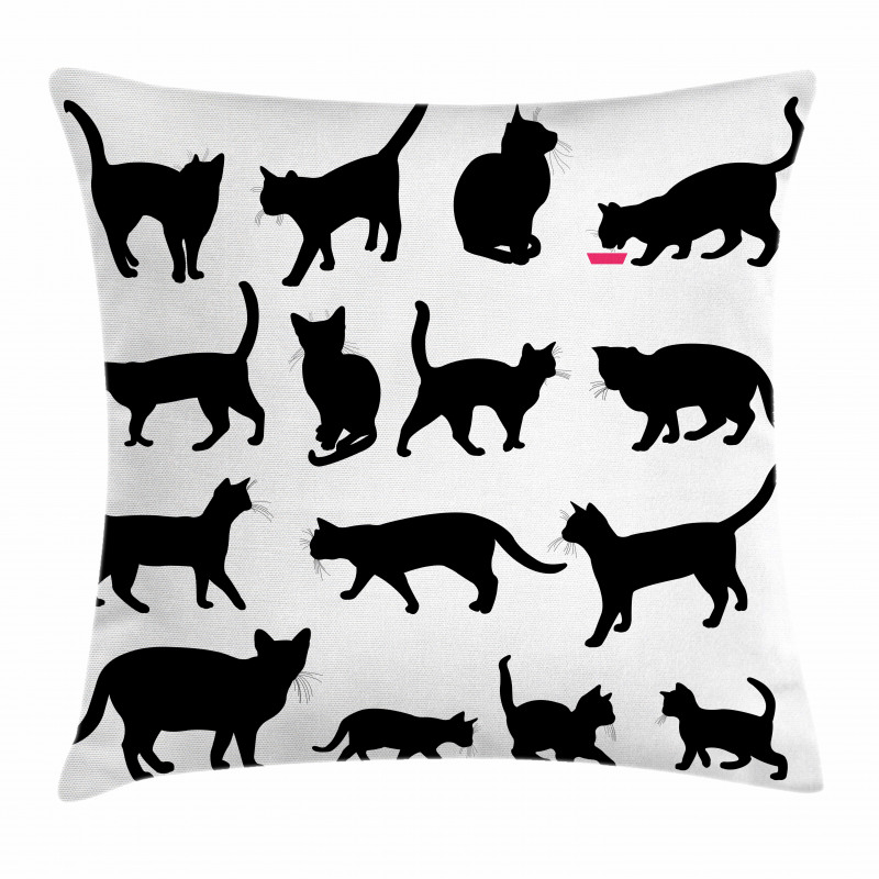 Black Kittens Pets Paws Pillow Cover